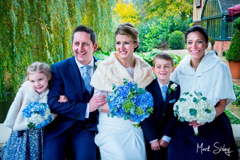 Bride and groom and bridal party - wedding at The Dairy Waddesdon Manor - Mark Sisley Photography