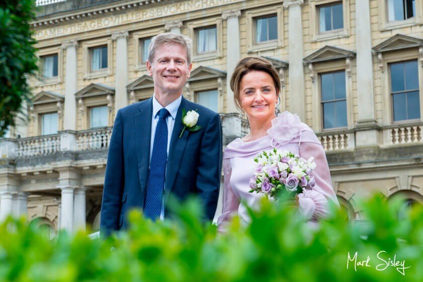 Bride and groom at Cliveden House - wedding at Cliveden House Bucks - Mark Sisley Photography