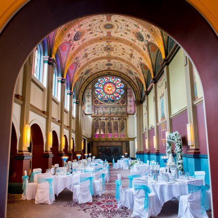 Great hall at Beaumont Estate set for wedding