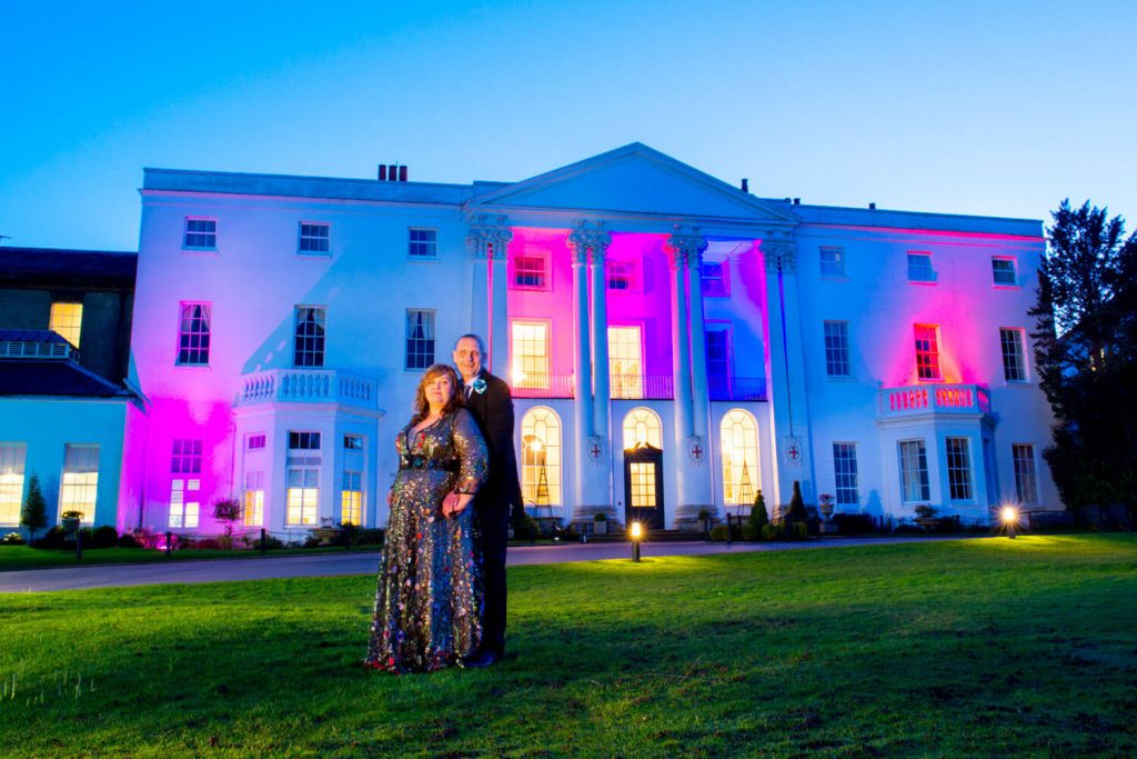 Beaumont Estate winter wedding shot of the newlyweds at dusk