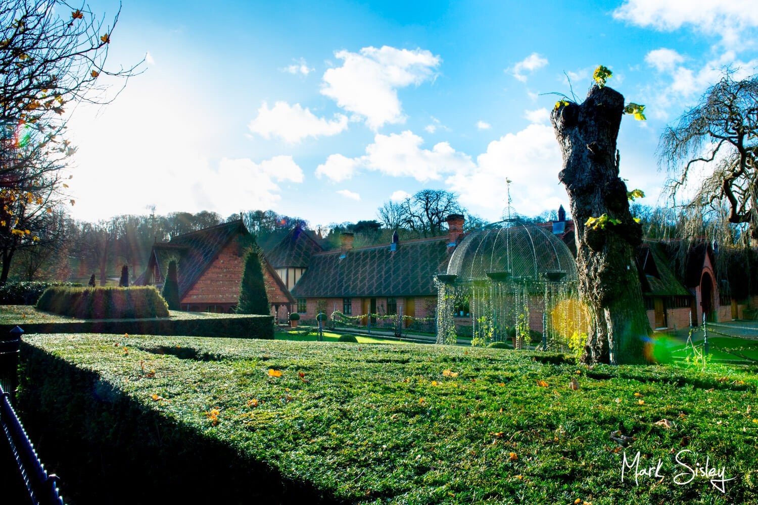 Dairy, Waddesdon Christmas wedding view of The Buttery and gardens