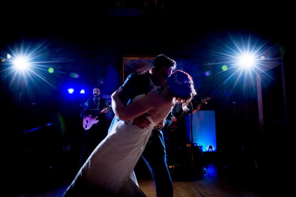 First dance at Eynsham Hall Christmas wedding