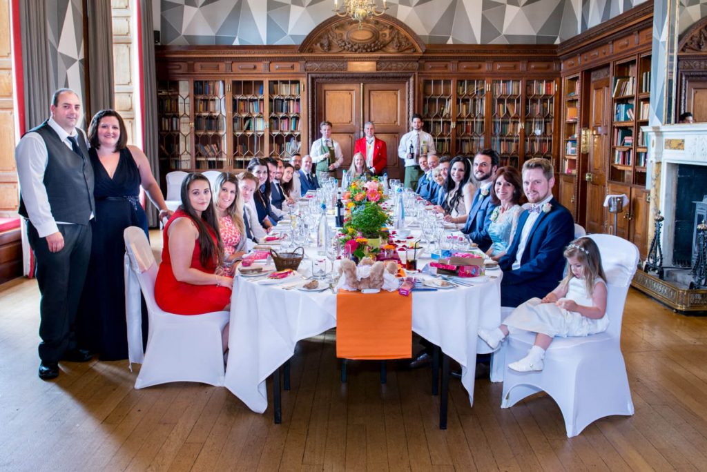 Eynsham Hall wedding photographs of the banqueting table