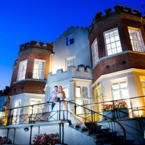Dramatically lit twilight image of Taplow House Hotel by Mark Sisley