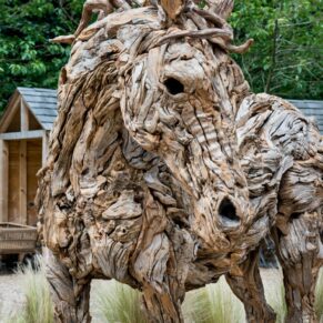Commercial photography of statues in gardens of Buckinghamshire hotel