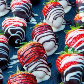 Buckinghamshire commercial photography - Chocolate drizzled strawberries for hotel food photography shoot
