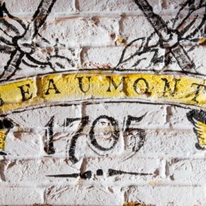 Detail of mural for architectural photo shoot in Berkshire