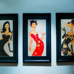 Artwork on wall at Sir Christopher Wren House Hotel Windsor wedding