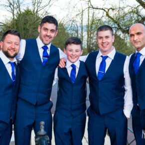 Groom and ushers at Taplow House Hotel wedding