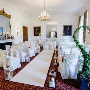 Taplow House hotel set up for wedding ceremony