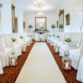 Taplow House hotel set up for wedding ceremony