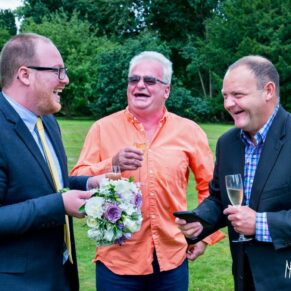 Informal image of wedding guests at Taplow House Hotel wedding