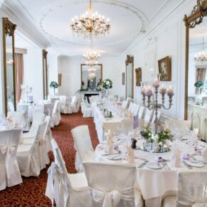 Taplow House hotel set up for wedding breakfast
