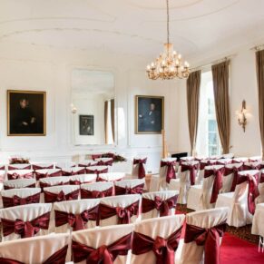 Taplow House hotel set up for wedding ceremony