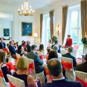 Wedding ceremony at Taplow House Hotel wedding