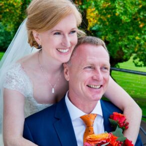 Bride and groom at Taplow House Hotel wedding