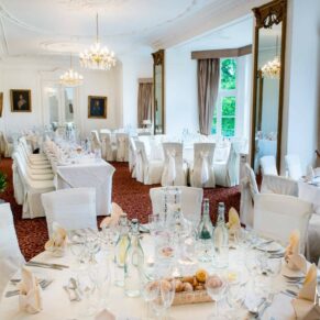 Taplow House Hotel set up for wedding breakfast