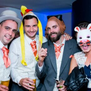 Informal image of wedding guests at Taplow House Hotel wedding