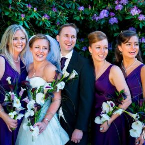 Bridal party at Taplow House Hotel wedding