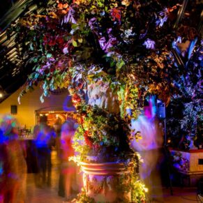 Wedding guests dancing at The Dairy Waddesdon Manor winter wedding
