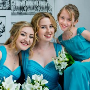 Beaumont Estate wedding photographs of the colourful bridesmaids prior the the ceremony