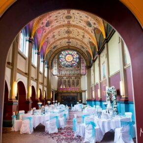 Beaumont Estate wedding photographs of the surreal chapel interiors prior to the wedding breakfast