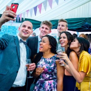 Buckinghamshire marquee wedding photography selfie pose