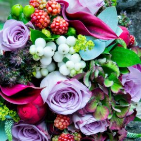 Buckinghamshire marquee wedding photography of the bride's bouquet