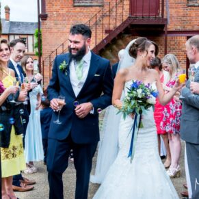 Five Arrows Hotel Waddesdon wedding photography of the confetti aisle