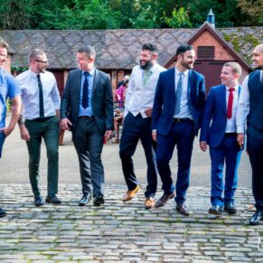 Five Arrows Hotel Waddesdon wedding photography of the lads taking a stroll