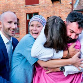Five Arrows Hotel Waddesdon wedding photography of the groom greeting his guests