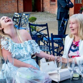 Five Arrows Hotel Waddesdon wedding photography of guests laughing away