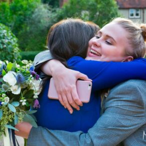 Five Arrows Hotel Waddesdon wedding photography of two ladies hugging