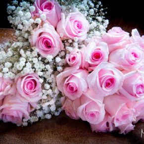 Summer's day hot pink wedding flowers at Missenden Abbey