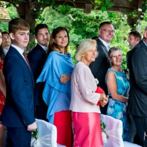 Dairy Waddesdon wedding photos of the guests waiting for the bride to make her entrance
