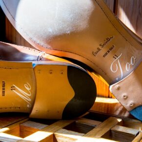 Dairy Waddesdon wedding photos of the groom's shoes