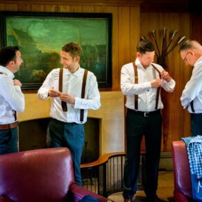 Dairy Waddesdon wedding photos of the lads getting ready on the morning