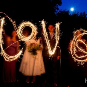Dairy Waddesdon wedding photos with sparklers