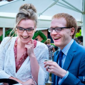 Dairy Waddesdon summer wedding guests enjoying the party vibe