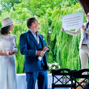 Dairy Waddesdon summer wedding entertainment during the civil ceremony