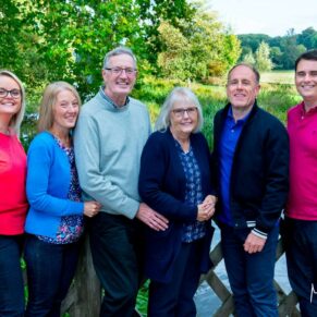 Relaxed Buckinghamshire outdoor family portraits - captured in a valley with river views near Chesham
