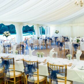 Missenden Abbey wedding images of the marquee setup for the meal