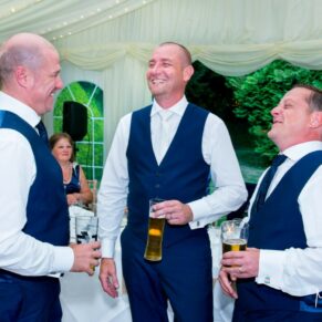 Missenden Abbey wedding images of the lads enjoying the banter