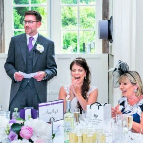 Clearwell Castle wedding speech by the groom together with the fun reactions