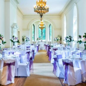 Clearwell Castle wedding image of the setup for the meal