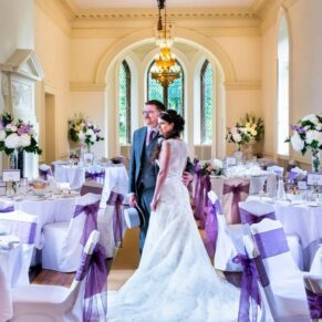 Clearwell Castle wedding image of the newlyweds inside the stunning venue