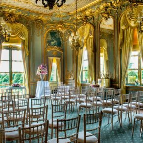 The French Dining Room setup for a wedding ceremony at Cliveden House