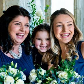 The bridesmaids photographed prior to the ceremony at St. John The Baptist Church in Great Gaddesdon