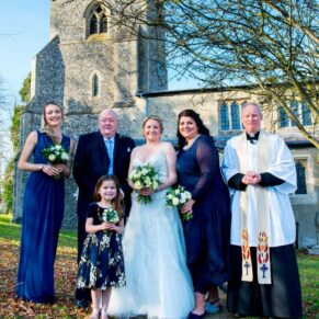 Meeting the vicar outside on a cold winter's day at St. John The Baptist Church in Great Gaddesdon