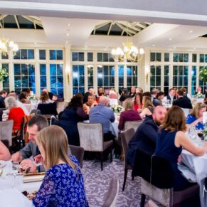The meal in progress at St Michaels Manor wedding venue in St.Albans